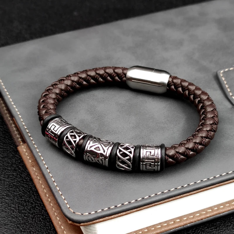 Punk Style Coffee Leather Bracelet
