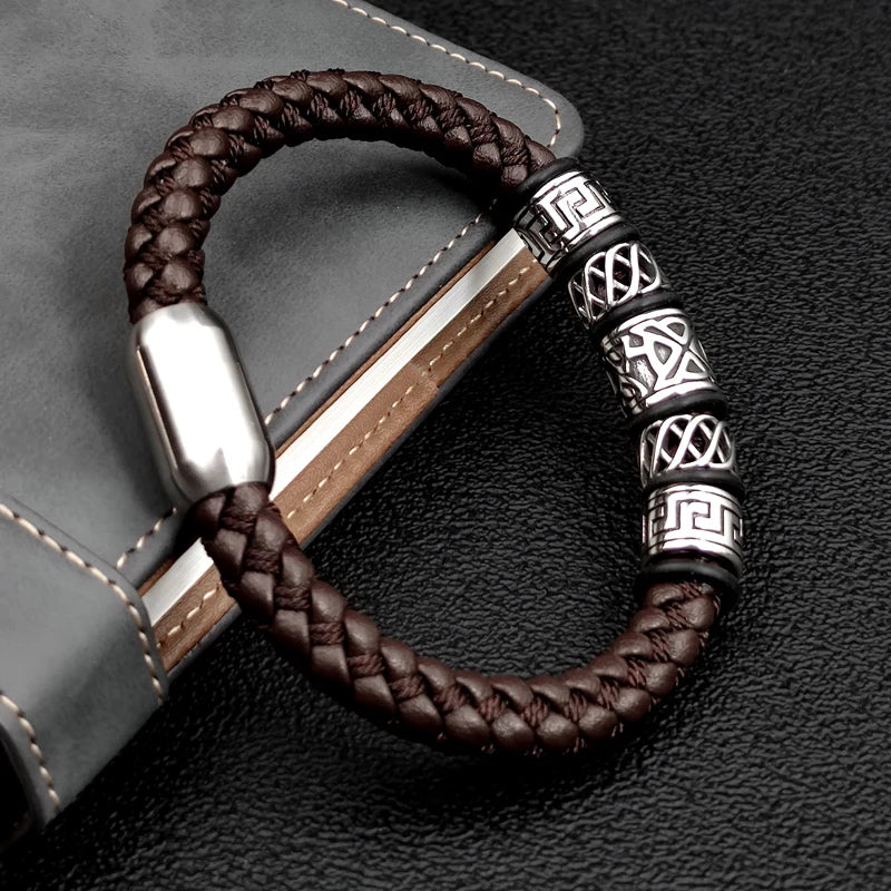 Punk Style Coffee Leather Bracelet