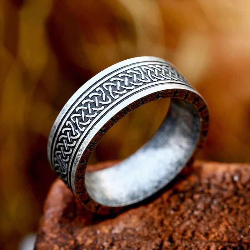 Vintage Nordic Viking Rune Ring