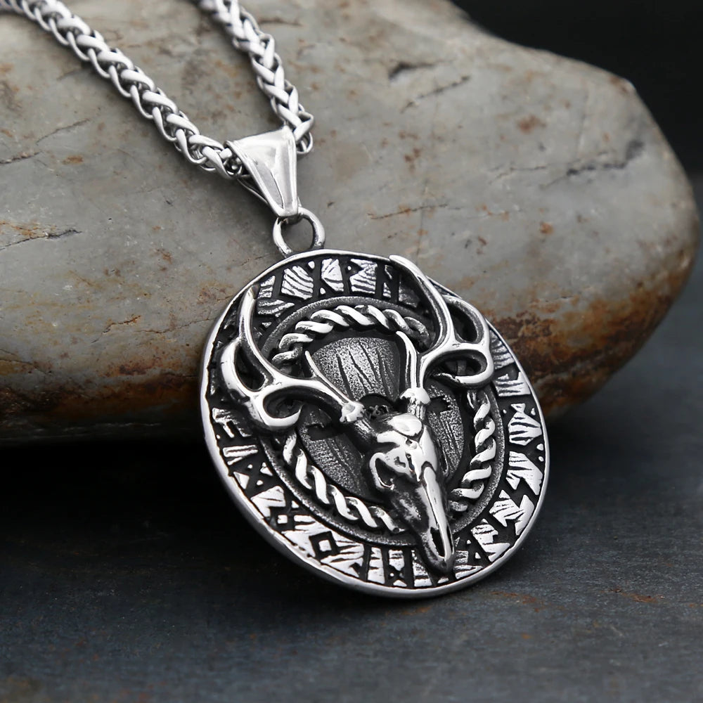 Vintage Vikings Deer Pendant Necklace