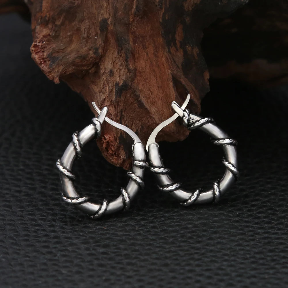 Stainless Steel Simple Circle Hoop Earrings