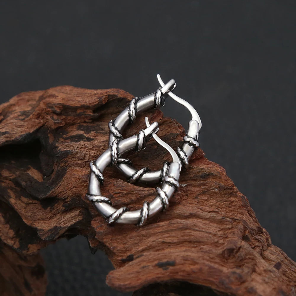 Stainless Steel Simple Circle Hoop Earrings