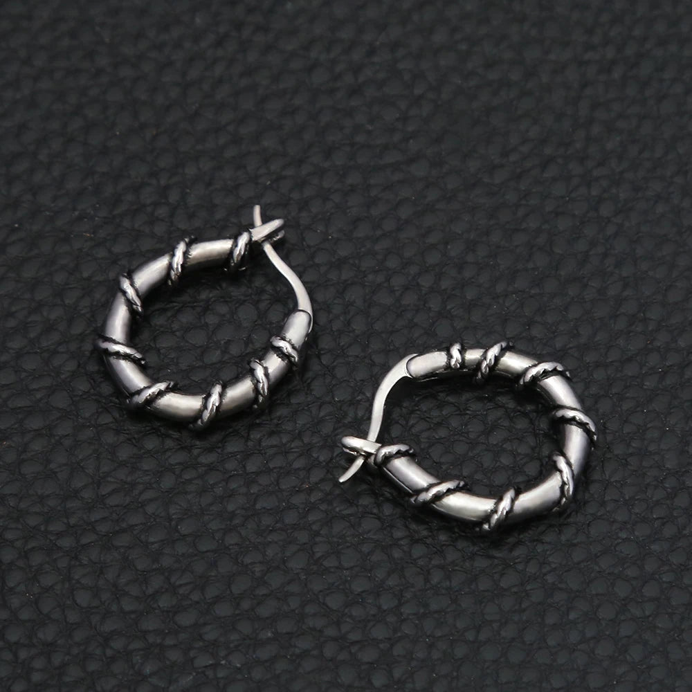 Stainless Steel Simple Circle Hoop Earrings