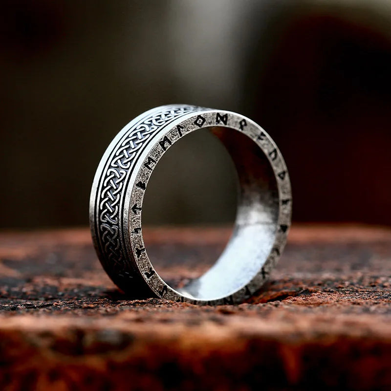 Vintage Nordic Viking Rune Ring