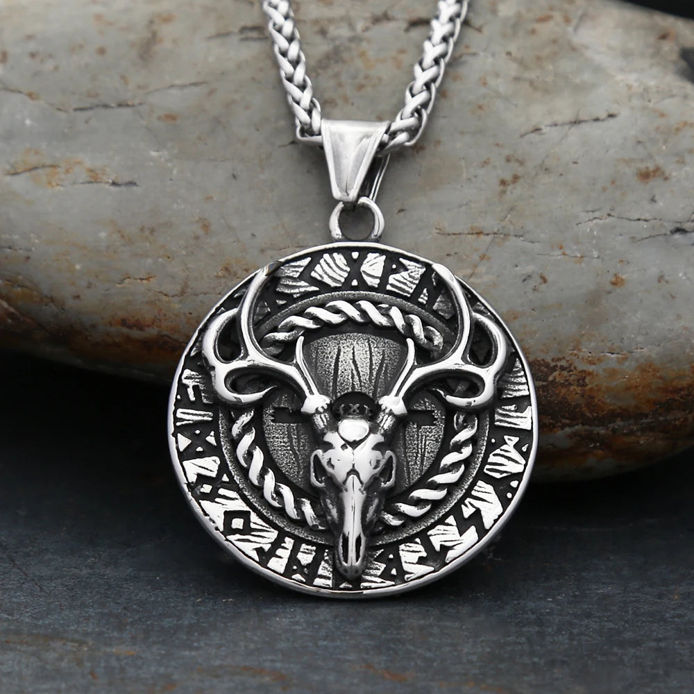 Vintage Vikings Deer Pendant Necklace
