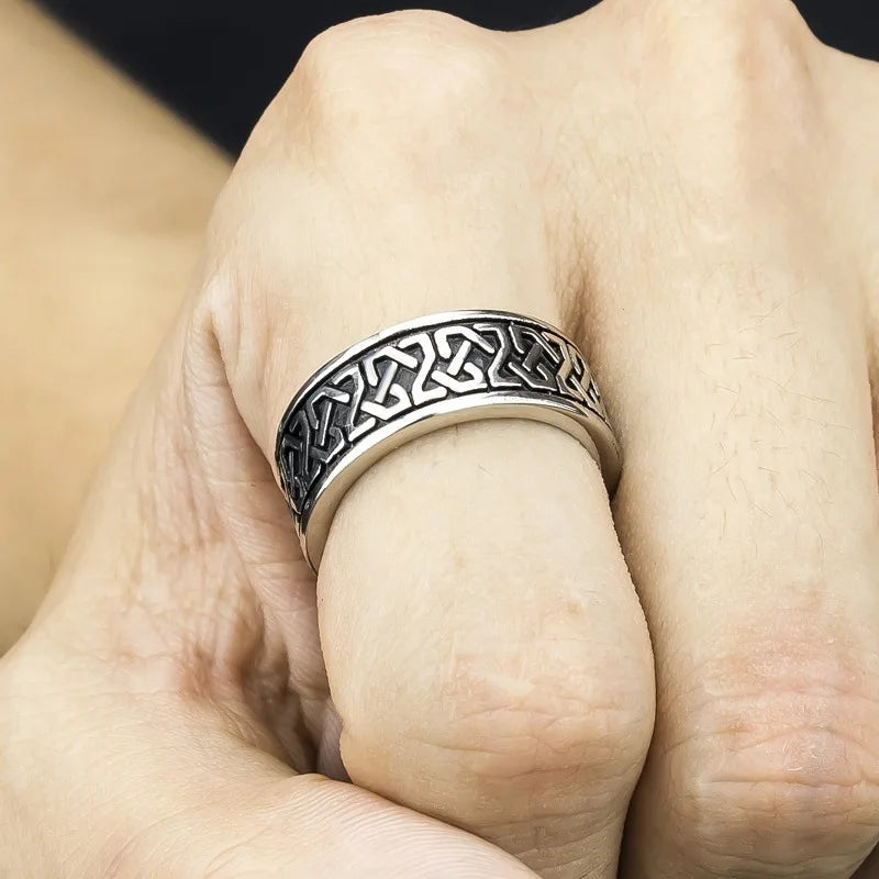 Vintage Nordic Viking Rune Ring