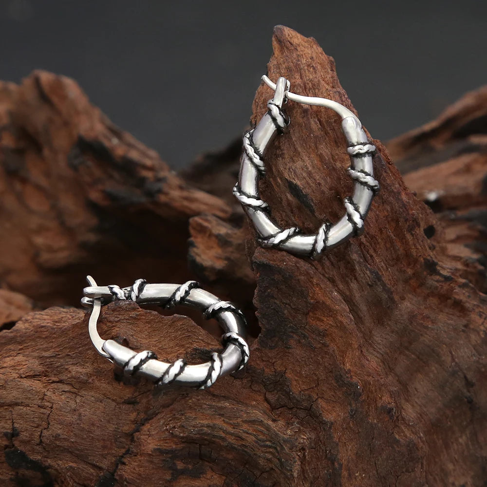 Stainless Steel Simple Circle Hoop Earrings
