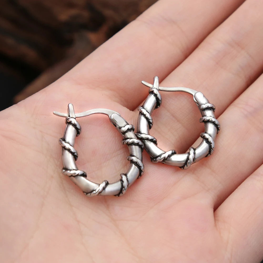 Stainless Steel Simple Circle Hoop Earrings