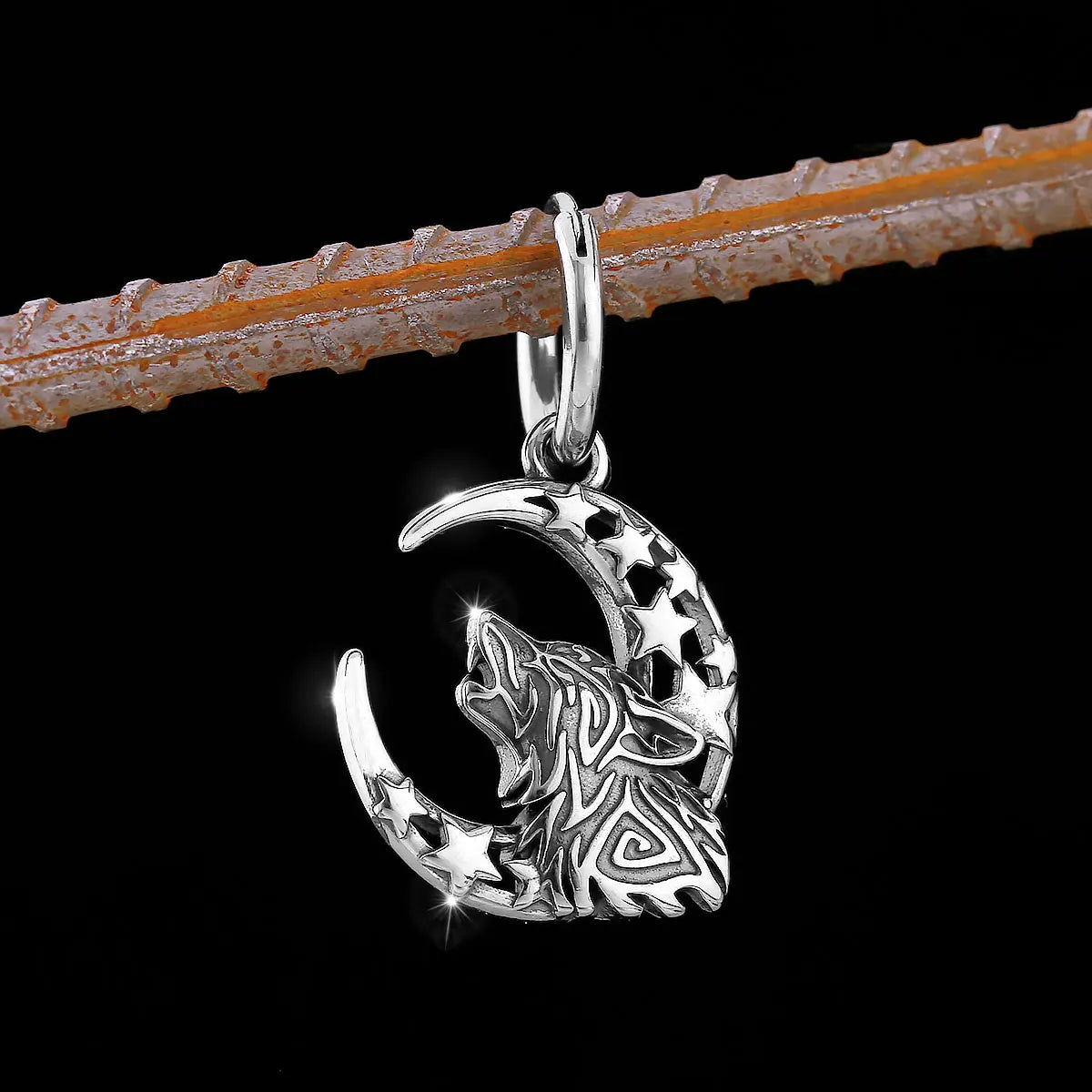 Sleeping Dragon Moon Stainless Steel Earrings
