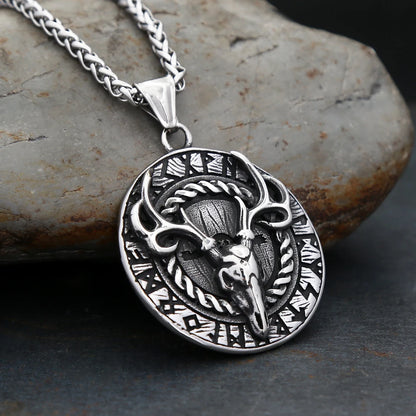 Vintage Vikings Deer Pendant Necklace