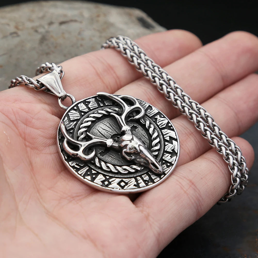 Vintage Vikings Deer Pendant Necklace